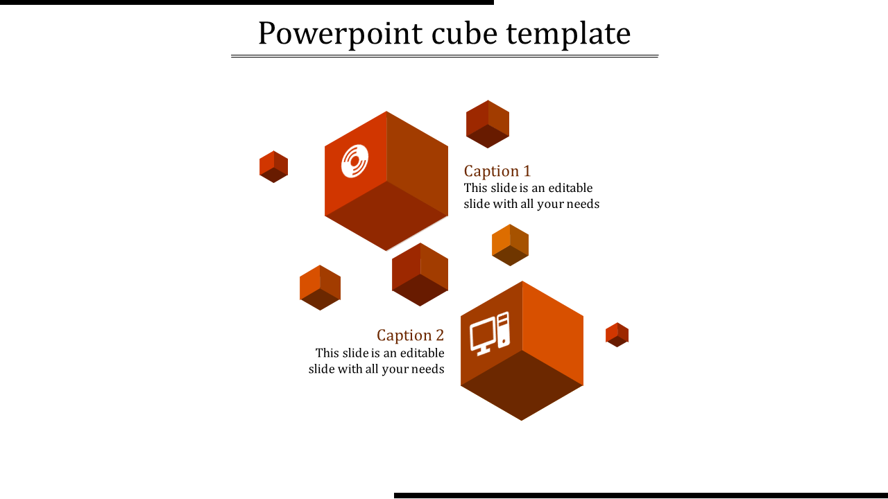 Incredible PowerPoint Cube Template In Red Color